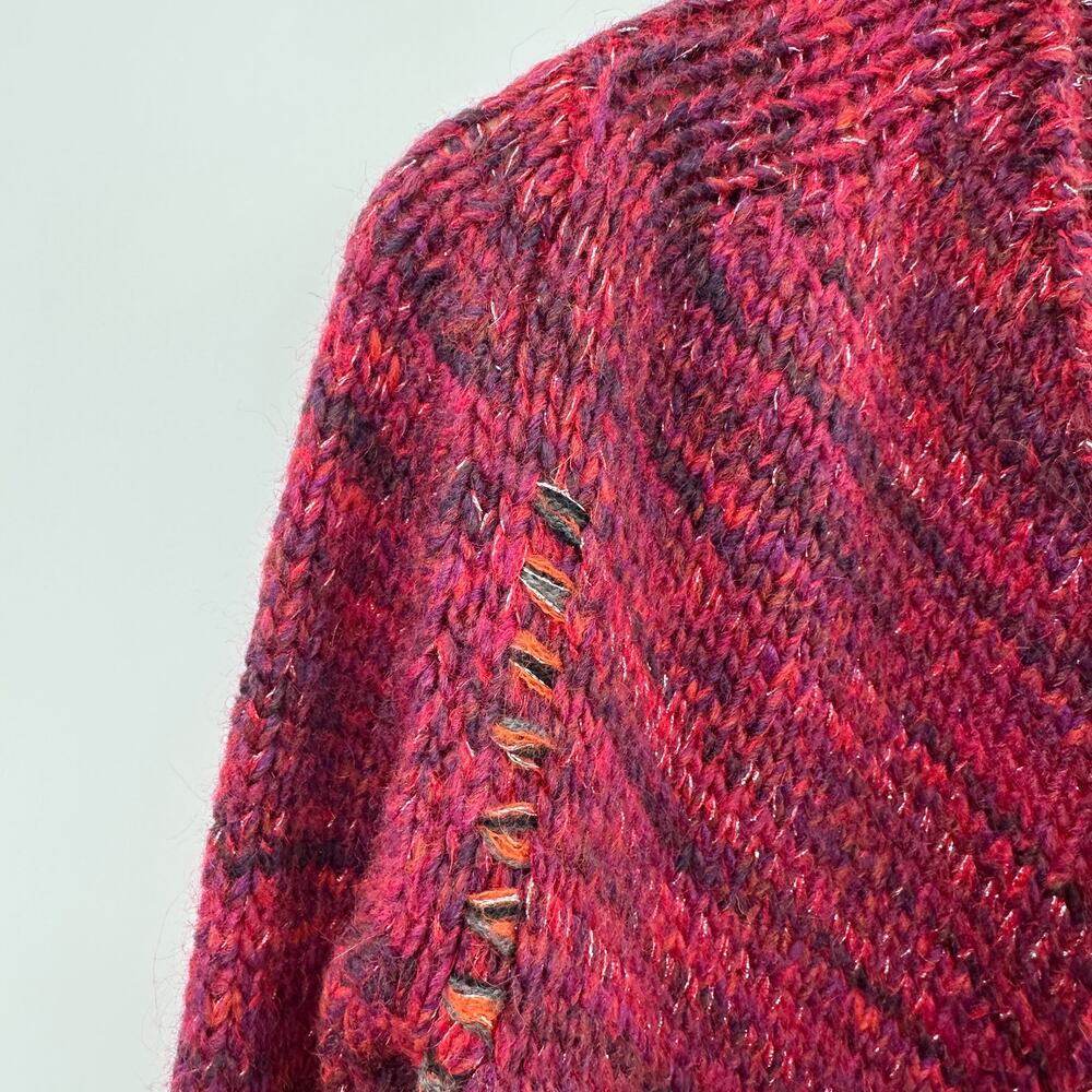 Zadig & Voltaire Daphnee Pegasus Open Cardigan Alpaca Blend in Red Marled Size S - Picture 9 of 13
